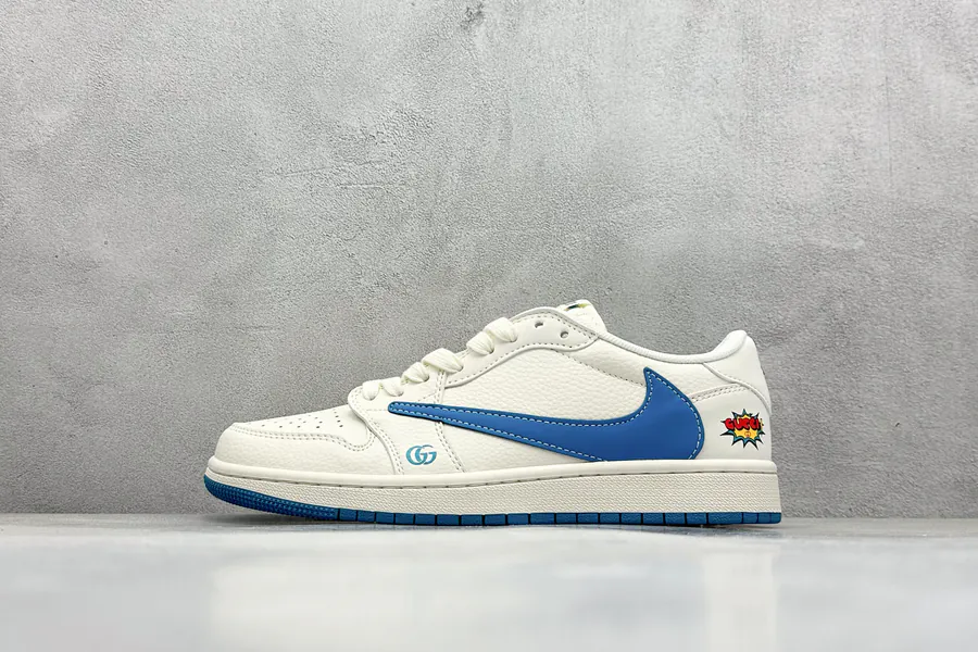 Travis Scott x Fraent Design x Air 1 Low OG SP 1 Blue Hook Blue Sole Low Top Cultural Casual Sneaker