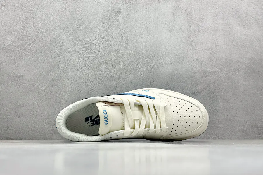 Travis Scott x Fraent Design x Air 1 Low OG SP 1 Blue Hook Blue Sole Low Top Cultural Casual Sneaker