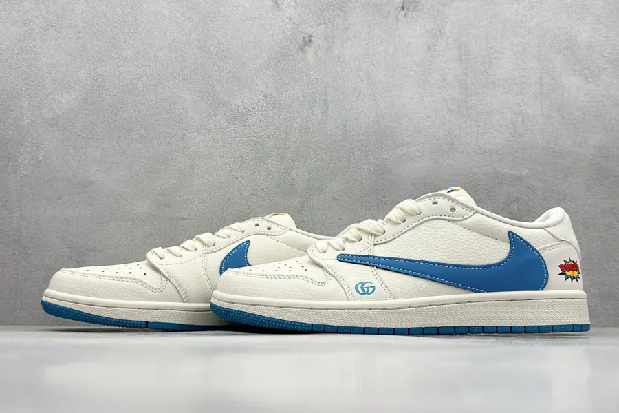 Travis Scott x Fraent Design x Air 1 Low OG SP 1 Blue Hook Blue Sole Low Top Cultural Casual Sneaker