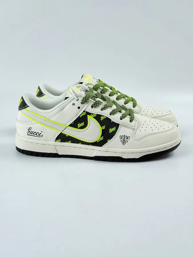 Nike SB Dunk Low x GUCCI White Green Starry