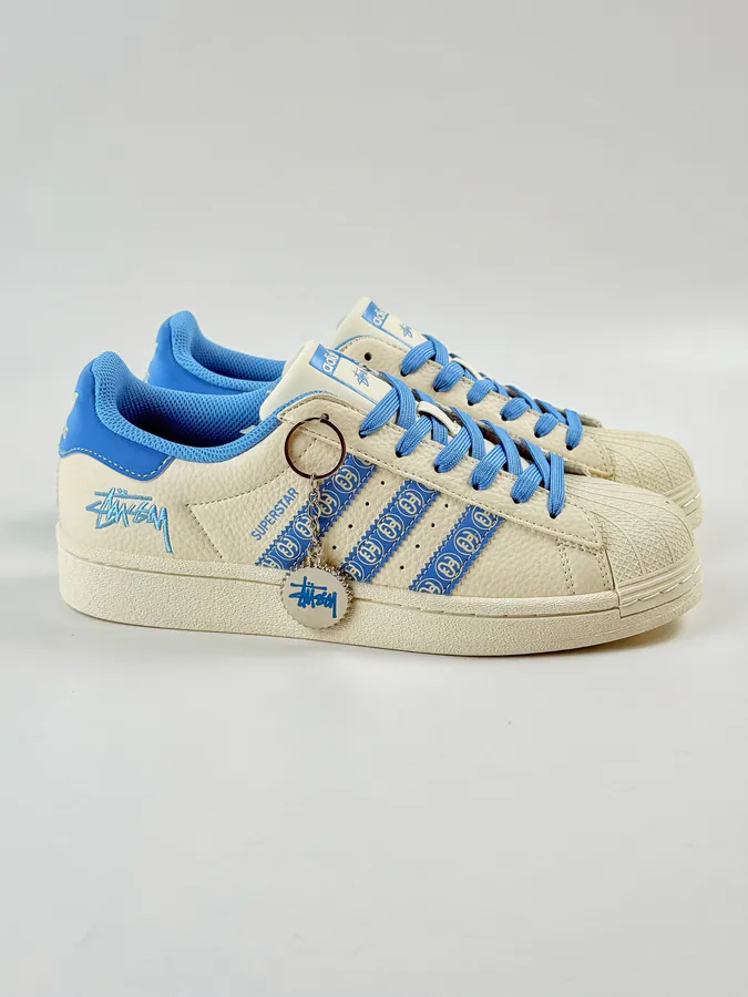 AD Originals Superstar x Stussy White Blue