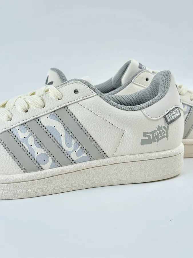 AD Originals Superstar x Stussy White Grey