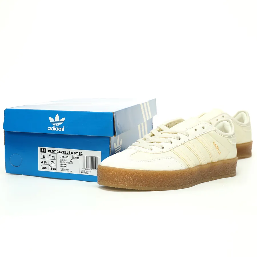 CLOT x Adidas Originals Gazelle Low Cream White