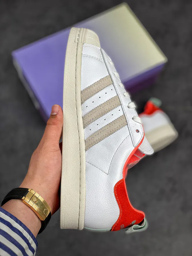 Girls Are Awesome x Adidas Trifecta Originals Superstar GrapeWhite Shell Toe Classic Low Sneakers