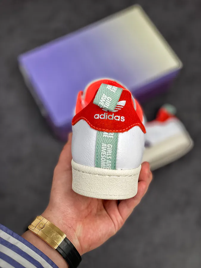 Girls Are Awesome x Adidas Trifecta Originals Superstar GrapeWhite Shell Toe Classic Low Sneakers