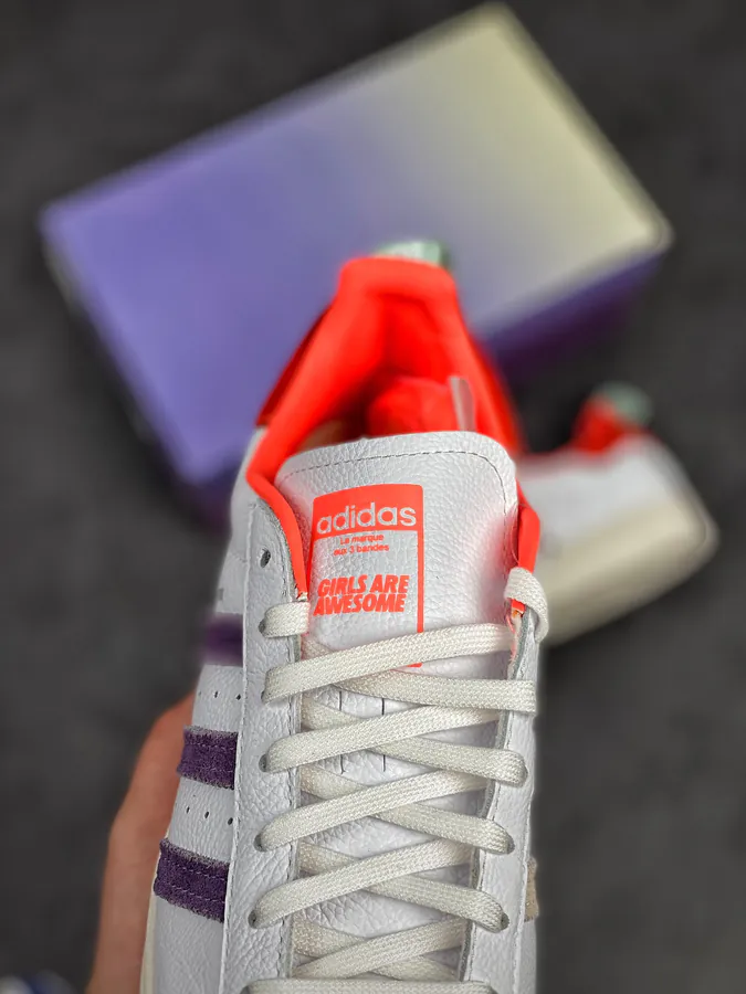 Girls Are Awesome x Adidas Trifecta Originals Superstar GrapeWhite Shell Toe Classic Low Sneakers