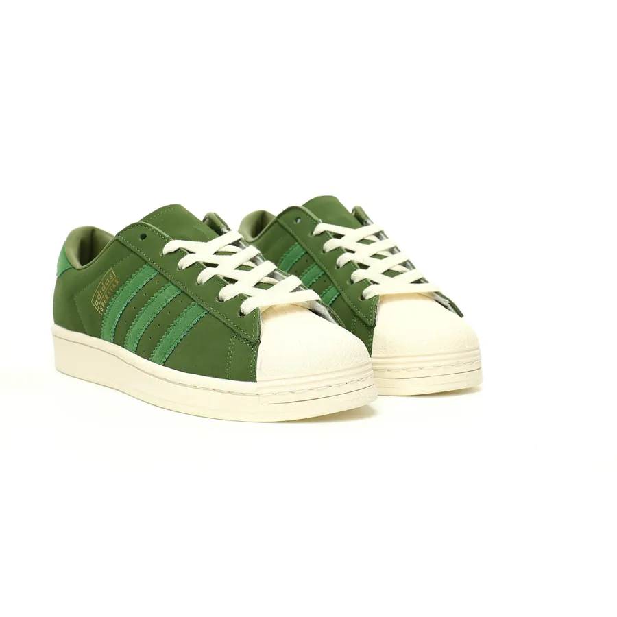Originals Superstar OG Vintage Crew Green Grained Calfskin Low Sneaker