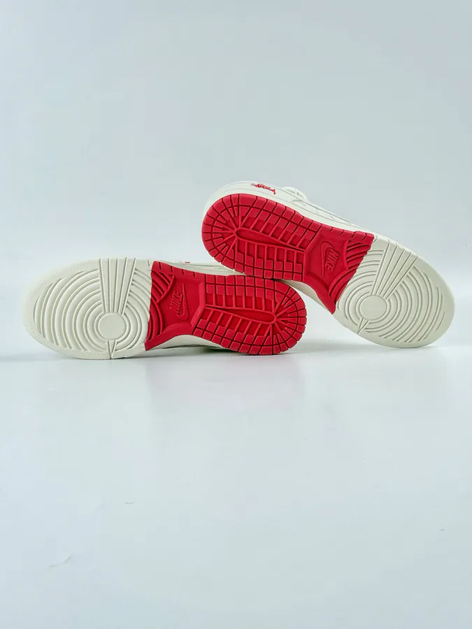 Nike SB Dunk Low x Stussy White Red Swoosh Strap