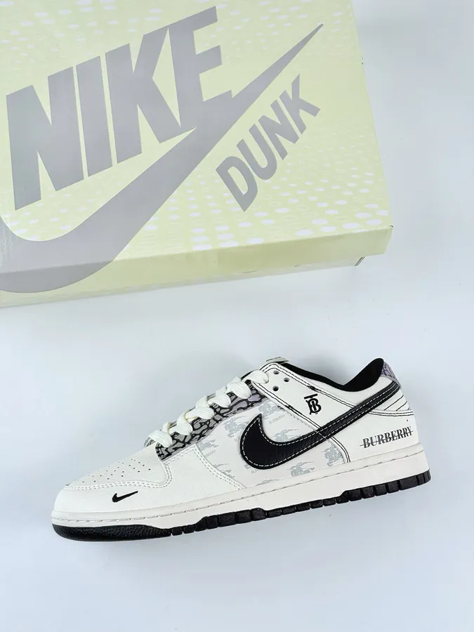 Nike SB Dunk Low x BURBERRY White Black Small Chevron