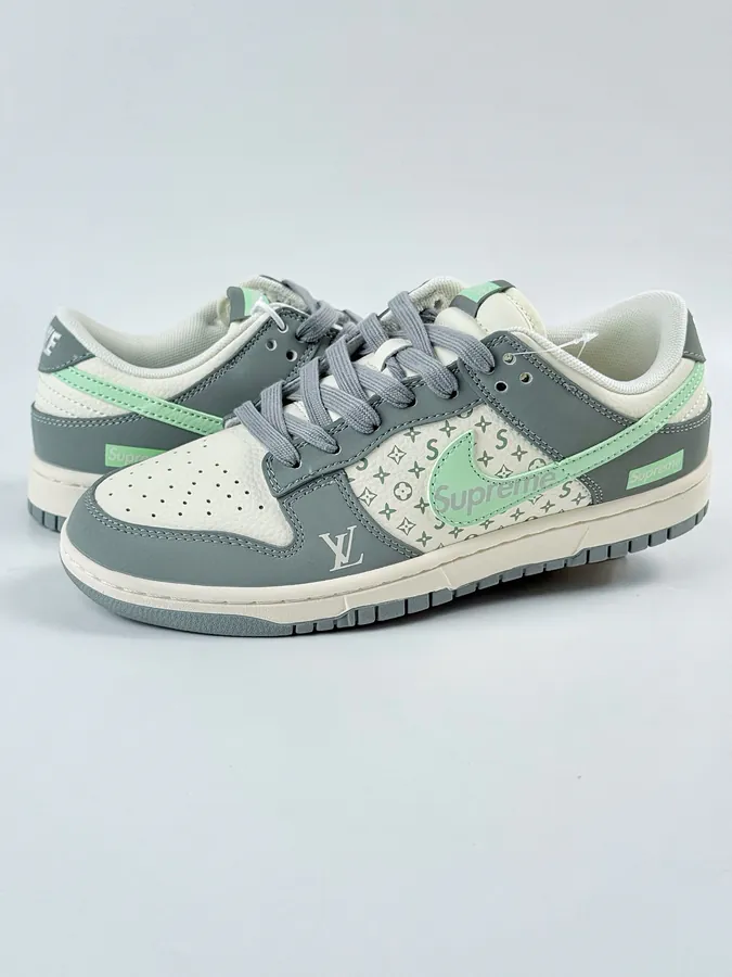 Nike SB Dunk Low x Superme x Louis Vuitton Grey White