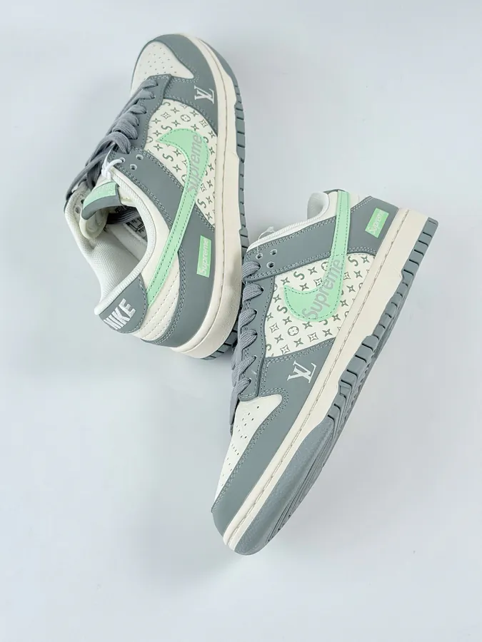 Nike SB Dunk Low x Superme x Louis Vuitton Grey White