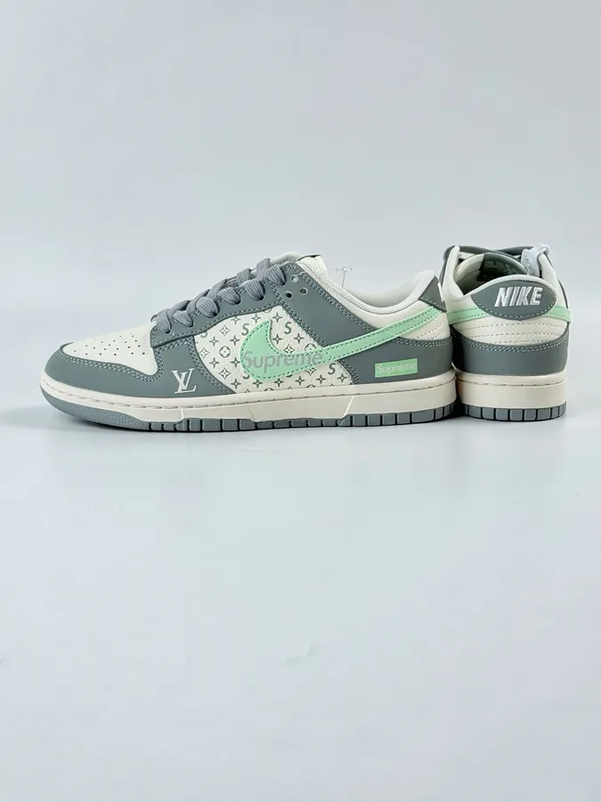Nike SB Dunk Low x Superme x Louis Vuitton Grey White