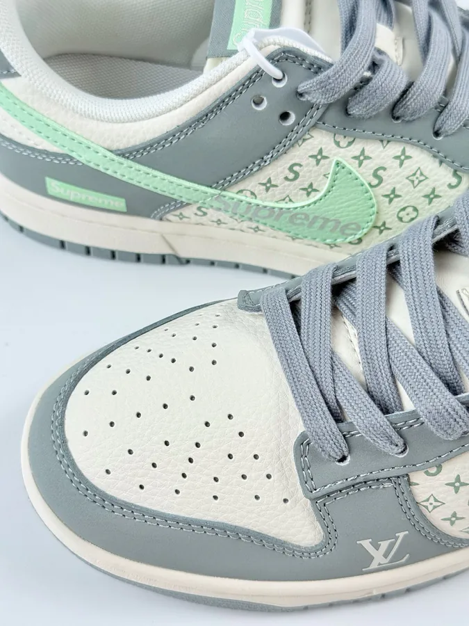 Nike SB Dunk Low x Superme x Louis Vuitton Grey White