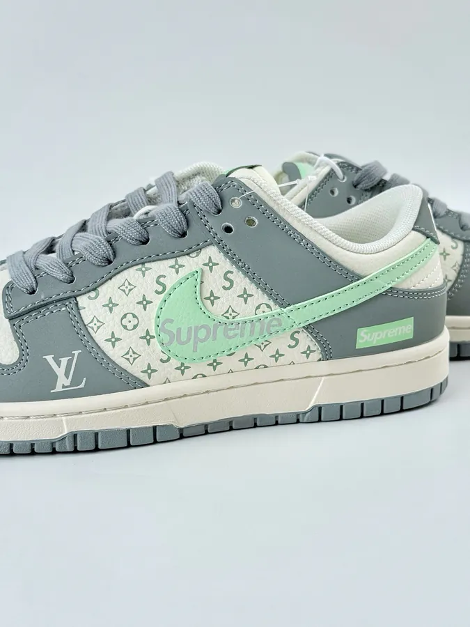 Nike SB Dunk Low x Superme x Louis Vuitton Grey White