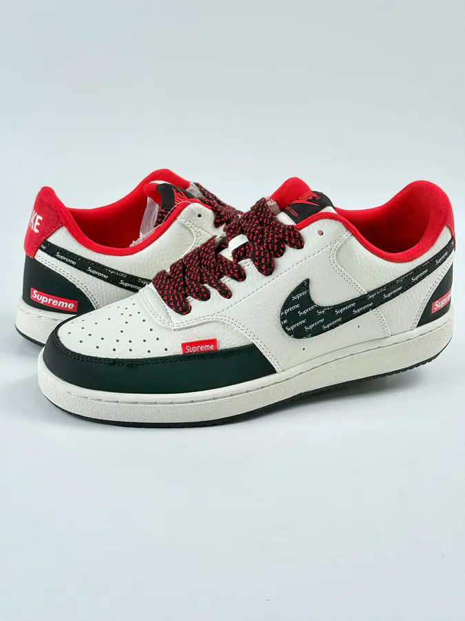 Nike Court Vision Low x Supreme Black White Red Starry