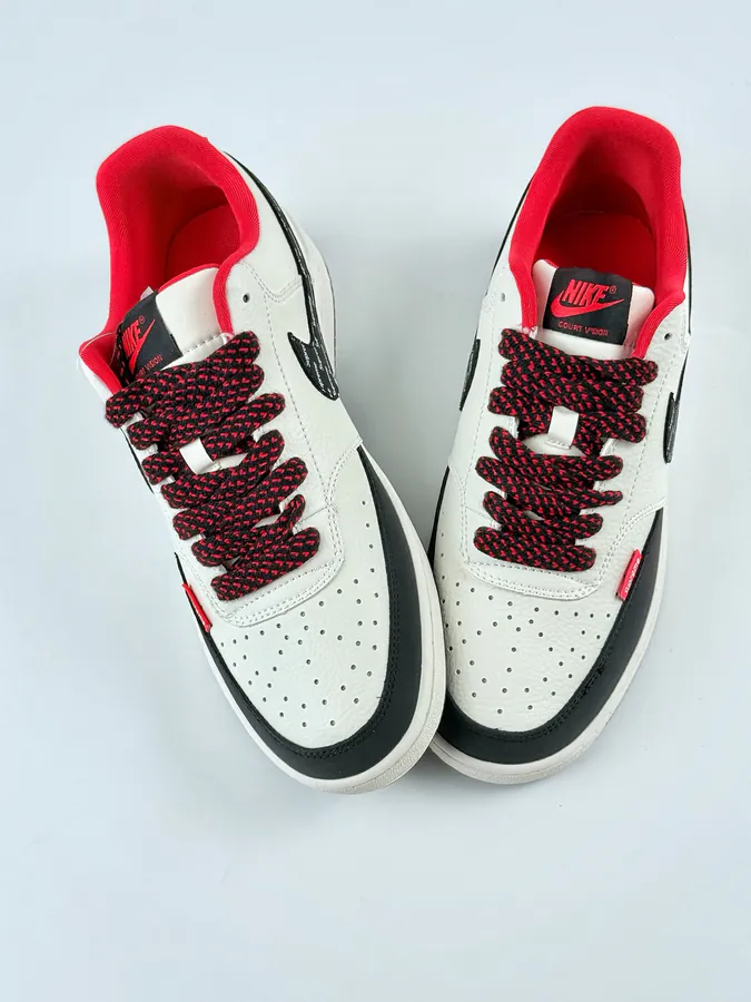 Nike Court Vision Low x Supreme Black White Red Starry
