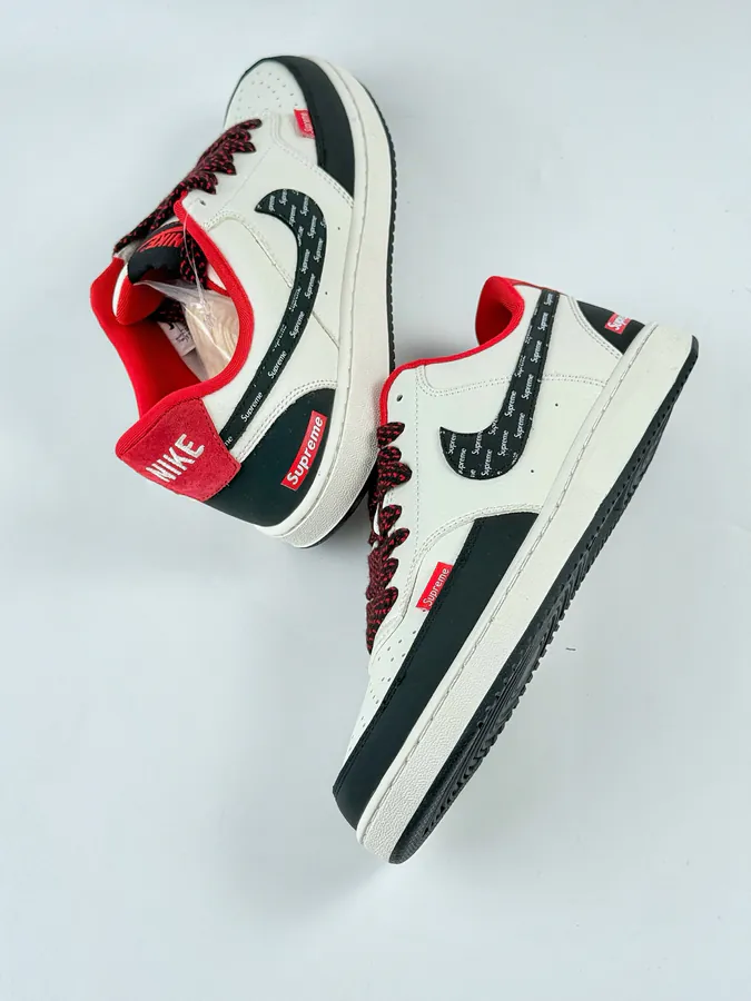 Nike Court Vision Low x Supreme Black White Red Starry