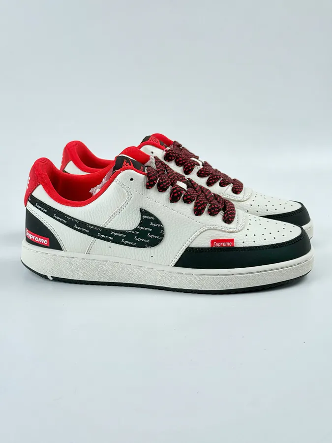 Nike Court Vision Low x Supreme Black White Red Starry