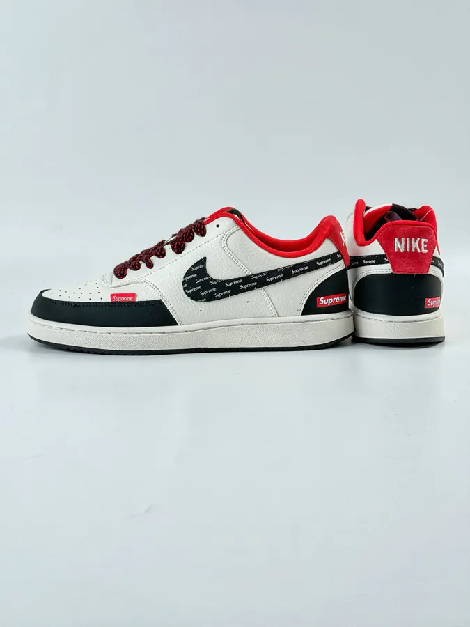 Nike Court Vision Low x Supreme Black White Red Starry