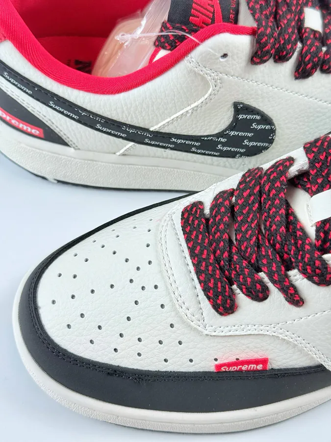 Nike Court Vision Low x Supreme Black White Red Starry