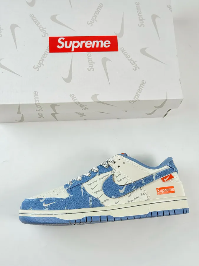 Nike SB Dunk Low x Supreme Blue and White Checkerboard