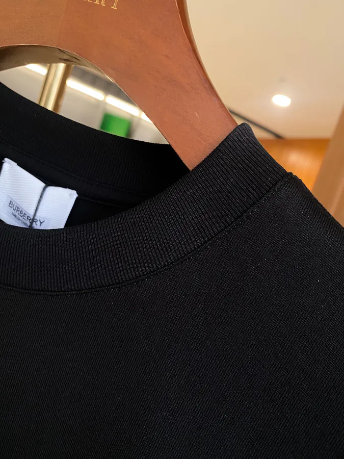 BBR Burberry Exclusive Round Logo Embroidered Cotton Short Sleeve Shirt