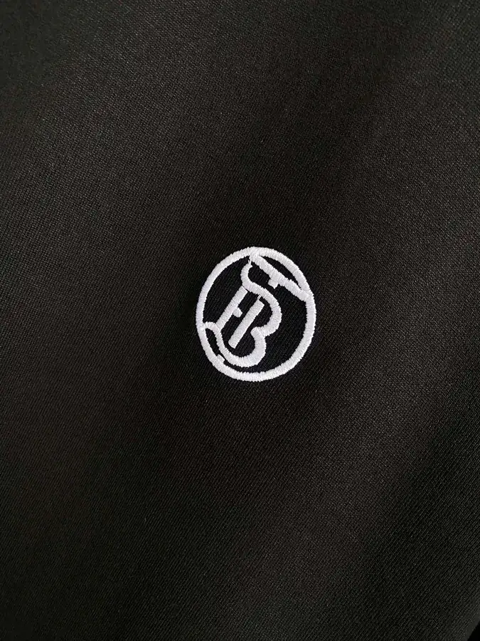 BBR Burberry Exclusive Round Logo Embroidered Cotton Short Sleeve Shirt