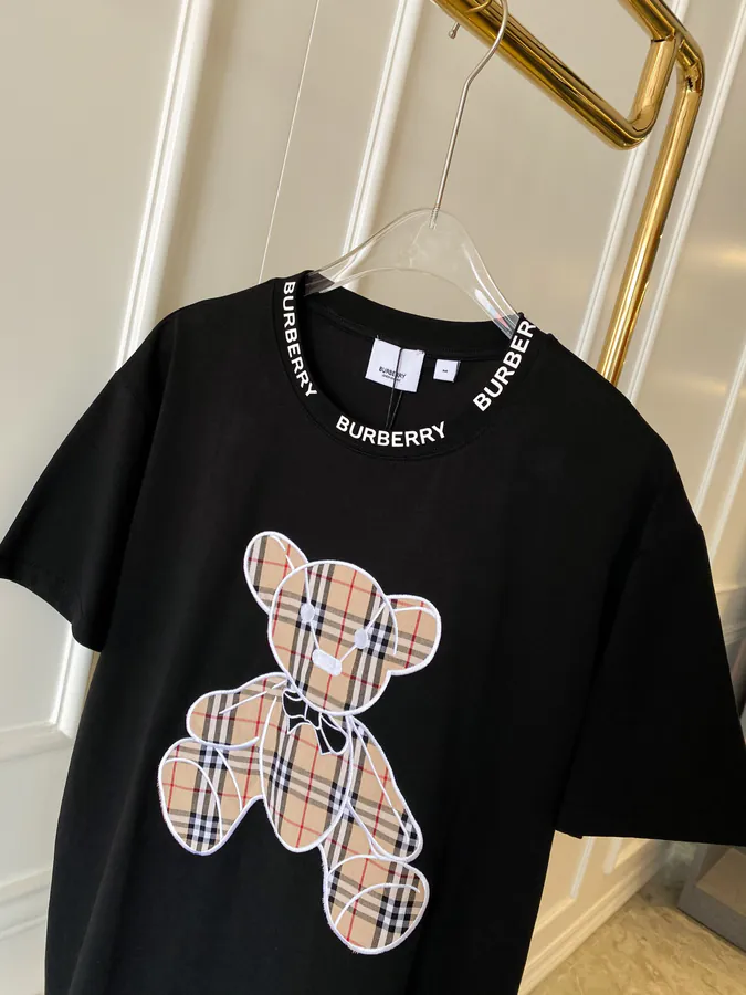 Burberry Bear Embroidered Check T Shirt
