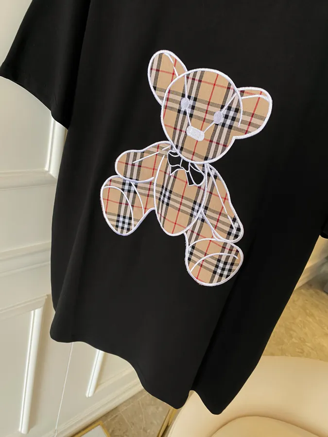Burberry Bear Embroidered Check T Shirt