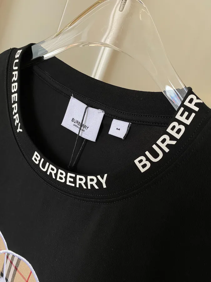 Burberry Bear Embroidered Check T Shirt