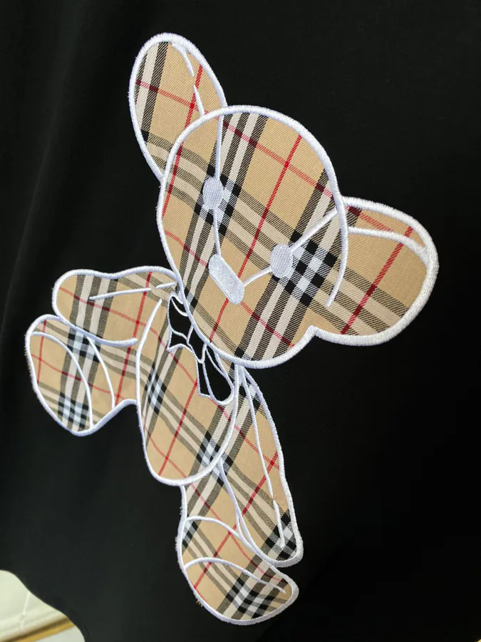 Burberry Bear Embroidered Check T Shirt