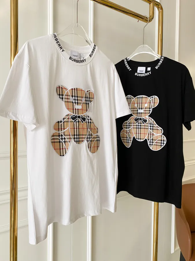 Burberry Bear Embroidered Check T Shirt
