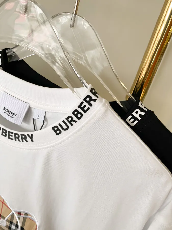 Burberry Bear Embroidered Check T Shirt