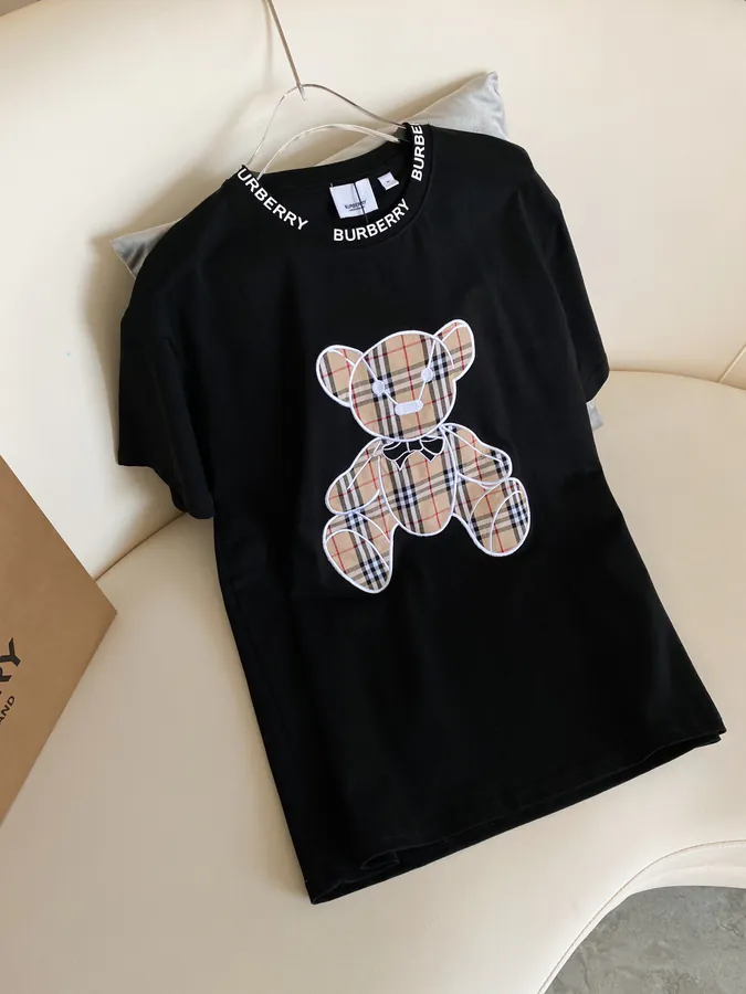 Burberry Bear Embroidered Check T Shirt