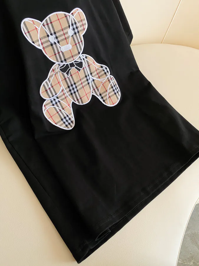 Burberry Bear Embroidered Check T Shirt