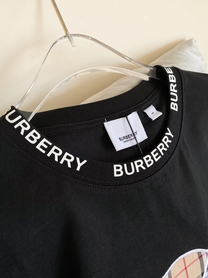 Burberry Bear Embroidered Check T Shirt