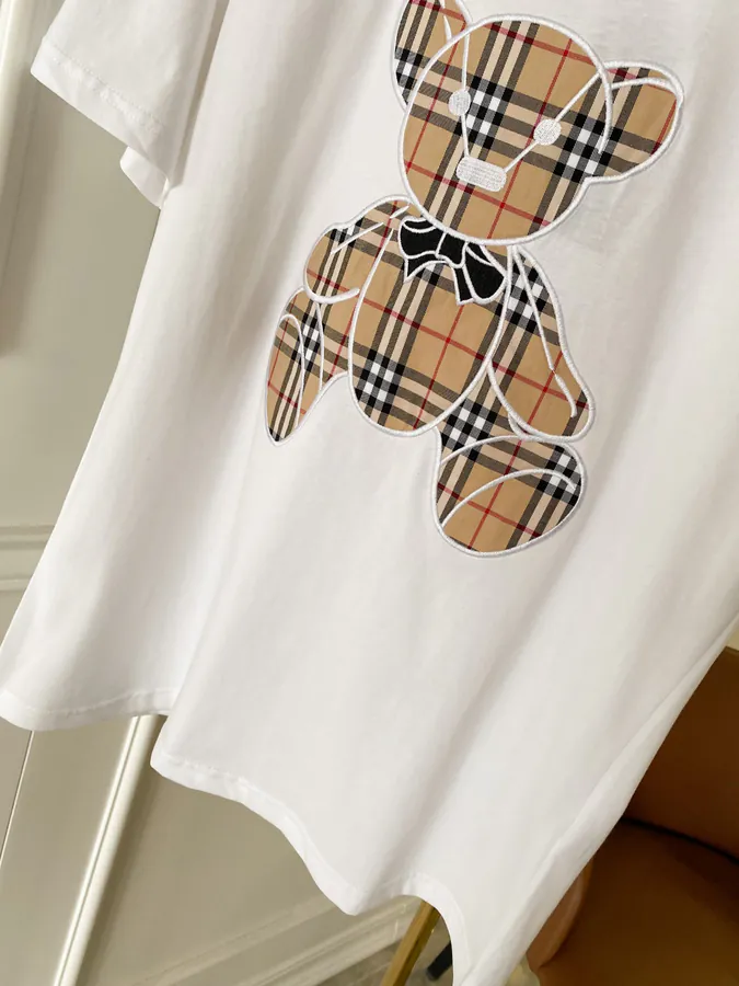 Burberry Bear Embroidered Check T Shirt