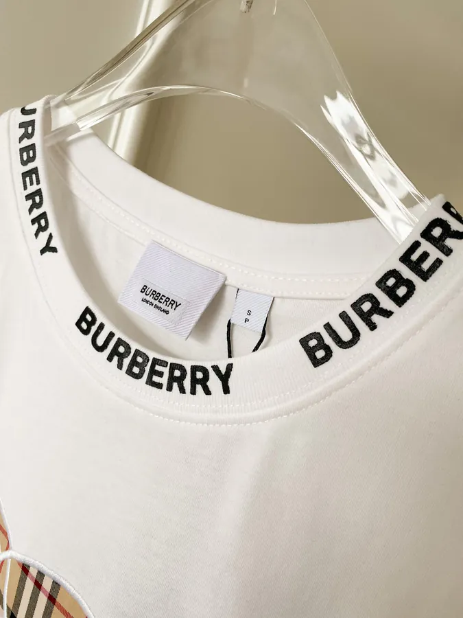 Burberry Bear Embroidered Check T Shirt