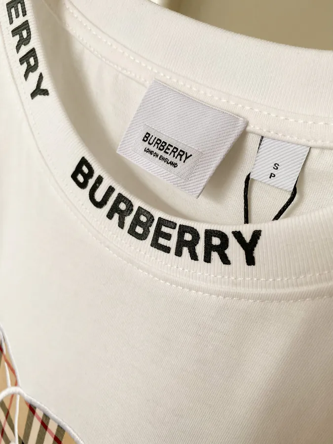 Burberry Bear Embroidered Check T Shirt