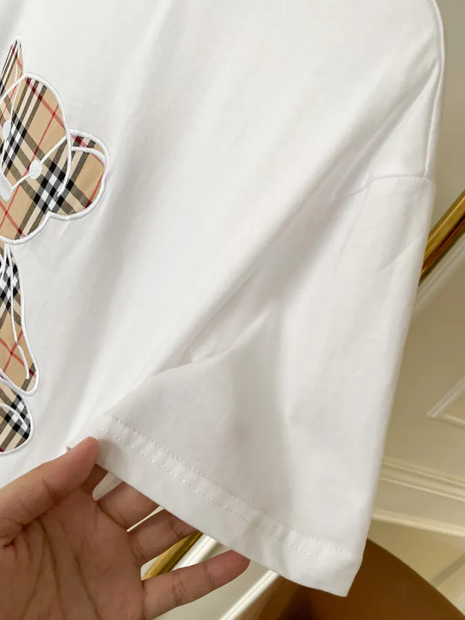 Burberry Bear Embroidered Check T Shirt