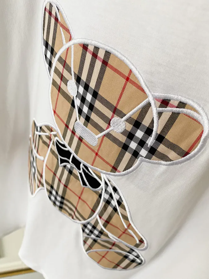 Burberry Bear Embroidered Check T Shirt