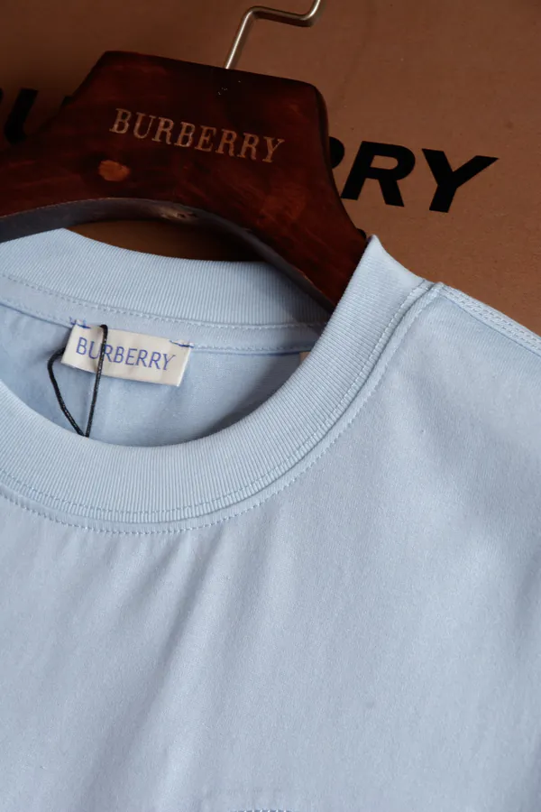 Burberry B Shape Shield Embroidery Round Neck T Shirt
