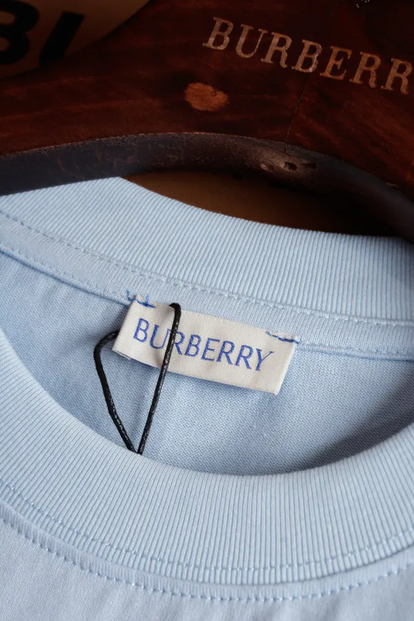Burberry B Shape Shield Embroidery Round Neck T Shirt