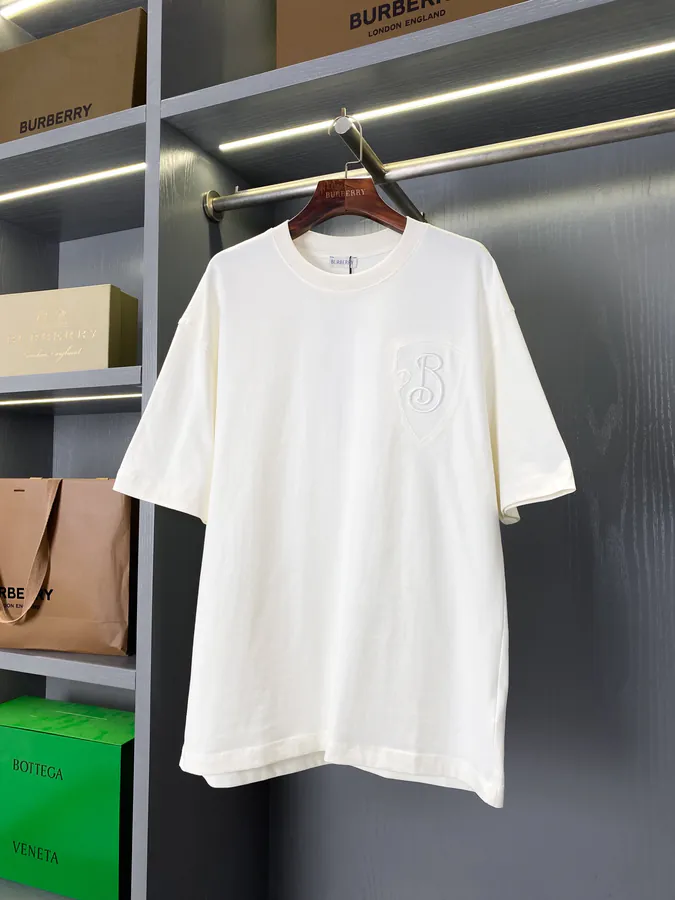 Burberry B Shape Shield Embroidery Round Neck Short Sleeve