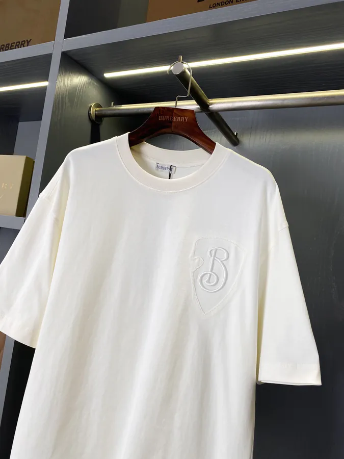 Burberry B Shape Shield Embroidery Round Neck Short Sleeve