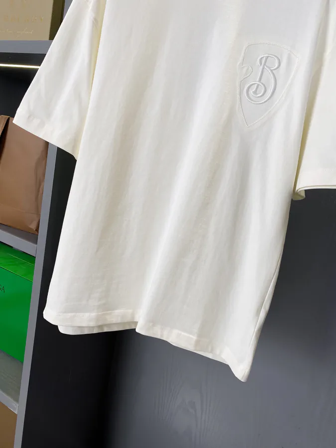 Burberry B Shape Shield Embroidery Round Neck Short Sleeve