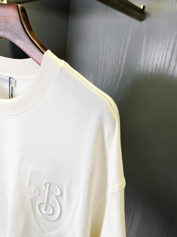 Burberry B Shape Shield Embroidery Round Neck Short Sleeve