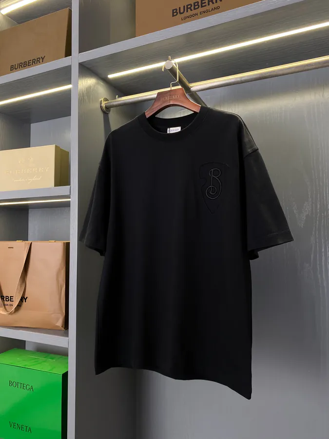 Burberry B Shape Shield Embroidery Round Neck Short Sleeve
