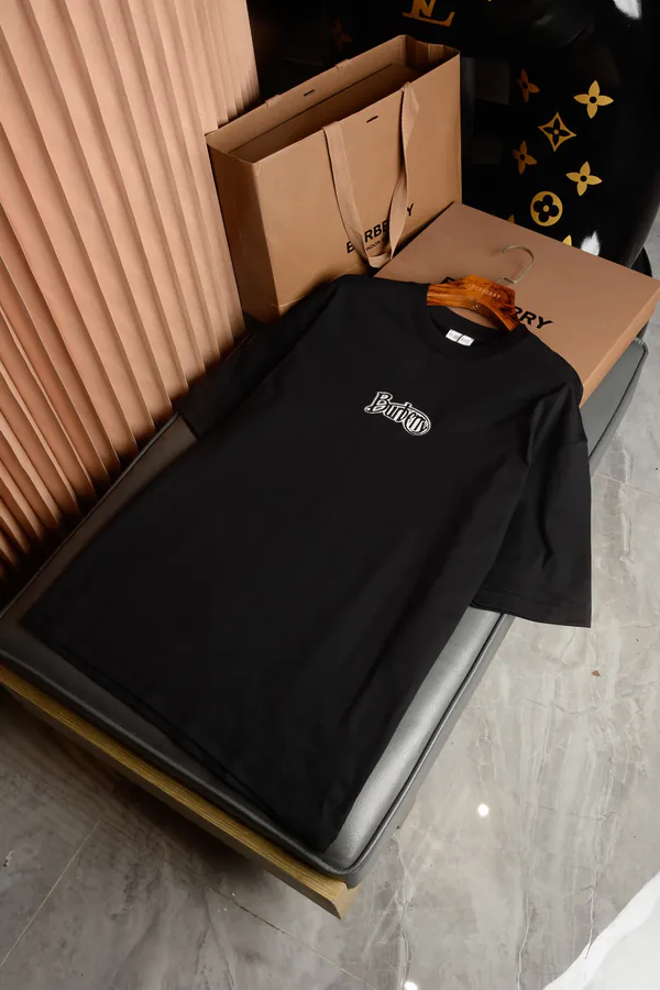 Burberry Embroidered Cotton T Shirt
