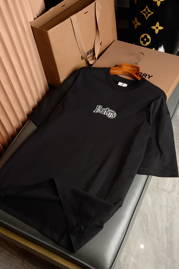 Burberry Embroidered Cotton T Shirt